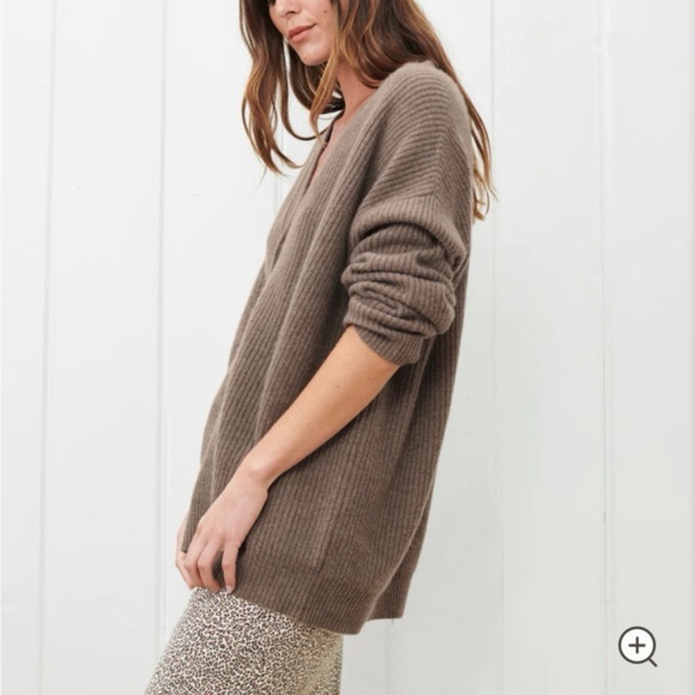Jenni Kayne Cocoon Cardigan in Cashmere Blend Taupe Brown Size M - Picture 4 of 10